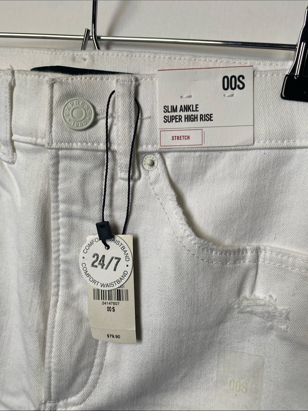 Express High Rise Women's Jeans - White - Picture 5 of 11